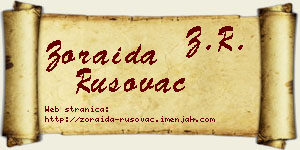 Zoraida Rusovac vizit kartica